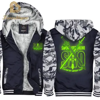 

Fans Wear Anime Thicken Hoodie Coat Sword Art Online Cosplay Jacket Sweatshirts Nice Top Clothing Unisex At Night Zip Up Hoodie