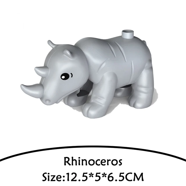 Brick Animal Spelling Building Blocks New Animal Cartoons Sea Flamingo Compatible With Brick Toy For Children Christmas Gift Rhinoceros