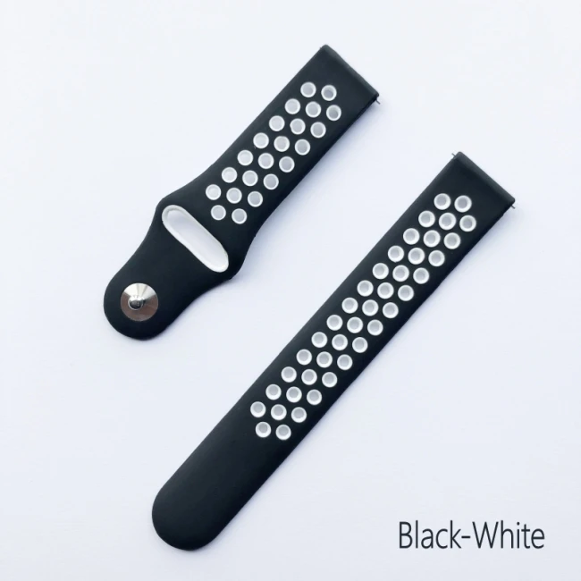 Высокое качество 20 мм двойной цвет силиконовый ремешок для Huami Amazfit Bip BIT PACE Lite Молодежный сменный Браслет - Цвет: BlueWhite