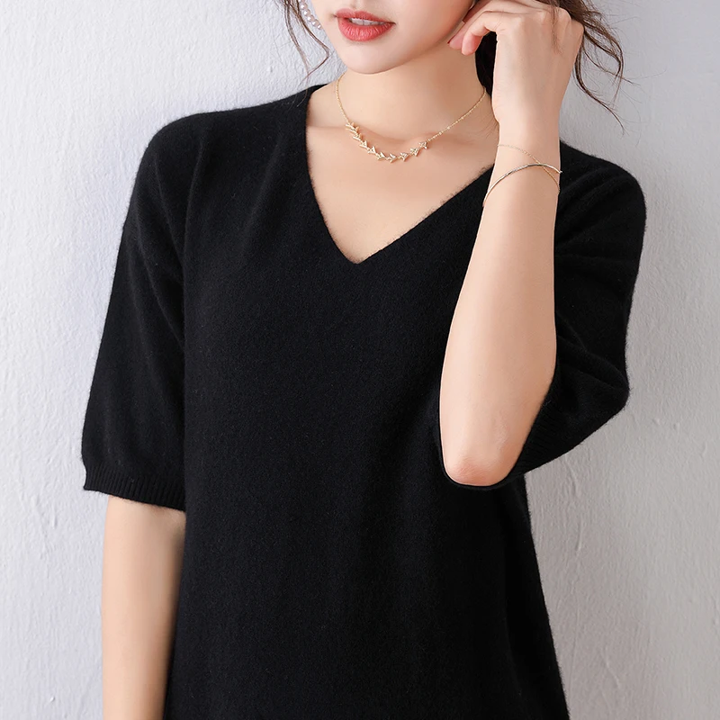 short sleeves wool dress soft warm sweater for womens spring pullover v neck solid fashion casual female knitting long dresses short sleeves wool dress soft warm sweater for womens spring pullover v neck solid fashion casual female knitting long dresses