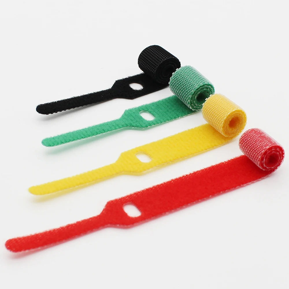 50PCS Reusable Cable Sorter Cable Tie Mouse Headset Wire Nylon Wire Cable  Tie Ring Clamp Fastening