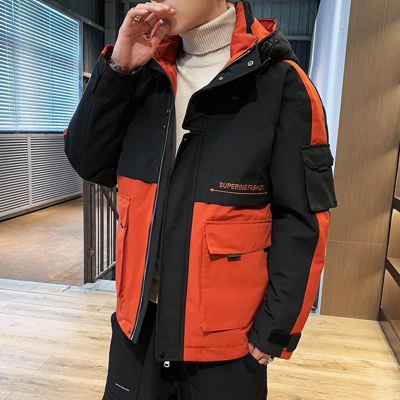 Couple Models Hooded Short Tooling Down Cotton Jacket Thick Padded Jacket Men and Women Unisex Jacket Winter Coat Men