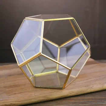 

Dodecahedron Glass Greenhouse Green Plant Transparent Creative Moss Micro Landscape Fleshy Flower Pot
