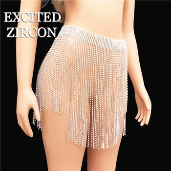 

Sexy Rhinestone Irregular Tassel Belly Chain Fashion Bikini Waist Chain Body Chain For Woman Body Jewelry Accessories Gift