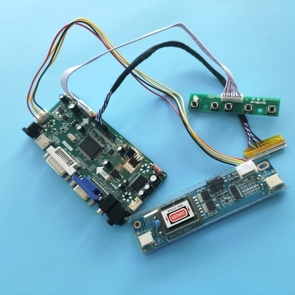 kit for M185XW01 V4/M185XW01 V5 1366X768 panel moitor HDMI+DVI+VGA LCD Audio driver DIY Controller Board 30pin 2 lamps 18.5&quot |