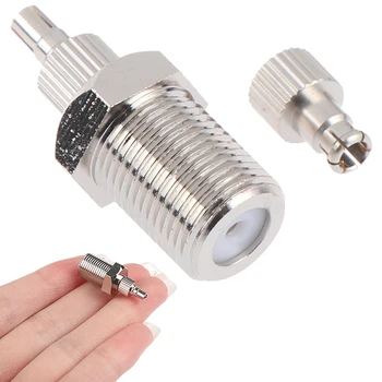 

F Female To TS9 & CRC9 Male Plug Coaxial Adapter RF Connector Nickel Plated