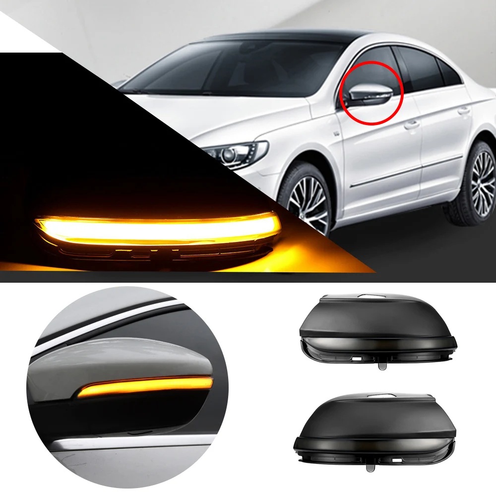 

Flowing Turn Signal Light LED Side Wing Rearview Mirror Dynamic Indicator For VW Passat B7 Scirocco MK3 CC EOS For Beetle