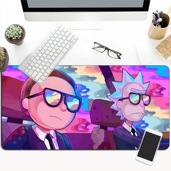 

Large Rick And Morty Gaming Mouse pad Gamer 900x400 Non-Skid Locking Edge Computer XL Speed Anime Custom Keyboard pad Desk Mat