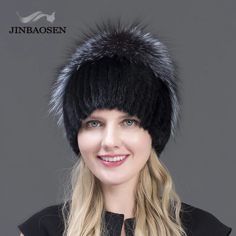 JINBAOSEN новые модные зимние шляпы для женщин шапка из натурального меха норки