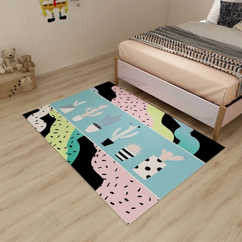 

ZDAAZV Nordic Modern 3d Print Anti-Slip Lovely Carpet Girl Room Decor Floor Mat Living Room Bedroom Kids Play Area Rugs Tepetes