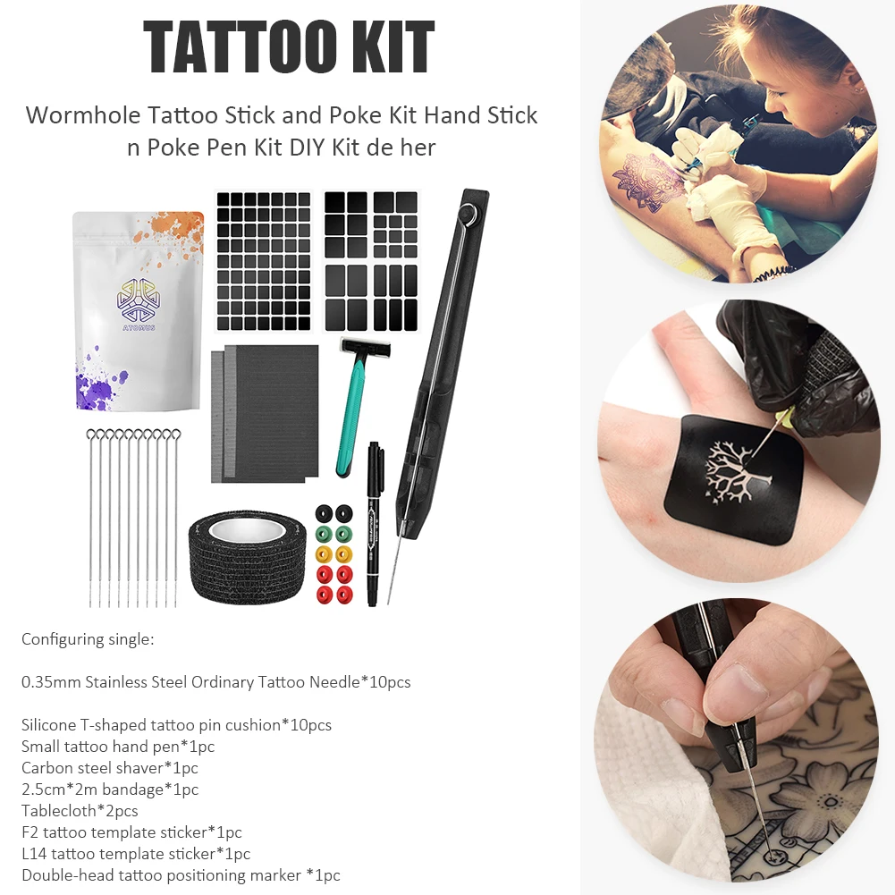 Tattoo Kit, Wormhole Tattoo Manual Tattoo Kit Tattoo Tool Kit