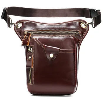 

New Arrival Genuine Leather Waist Leg Bag Vintage Men's Bag Multi-Function Shoulder Bag For Men