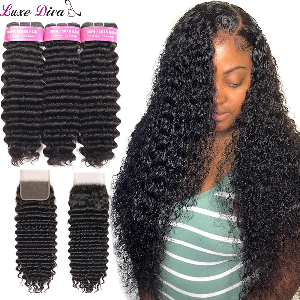 Luxediva Deep Wave Bundles With Lace 