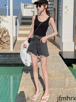 

2020 Summer New Wide-legged Korean Summer Students Trend A Word Loose Denim Shorts Women Jfmhrx Woman Shorts