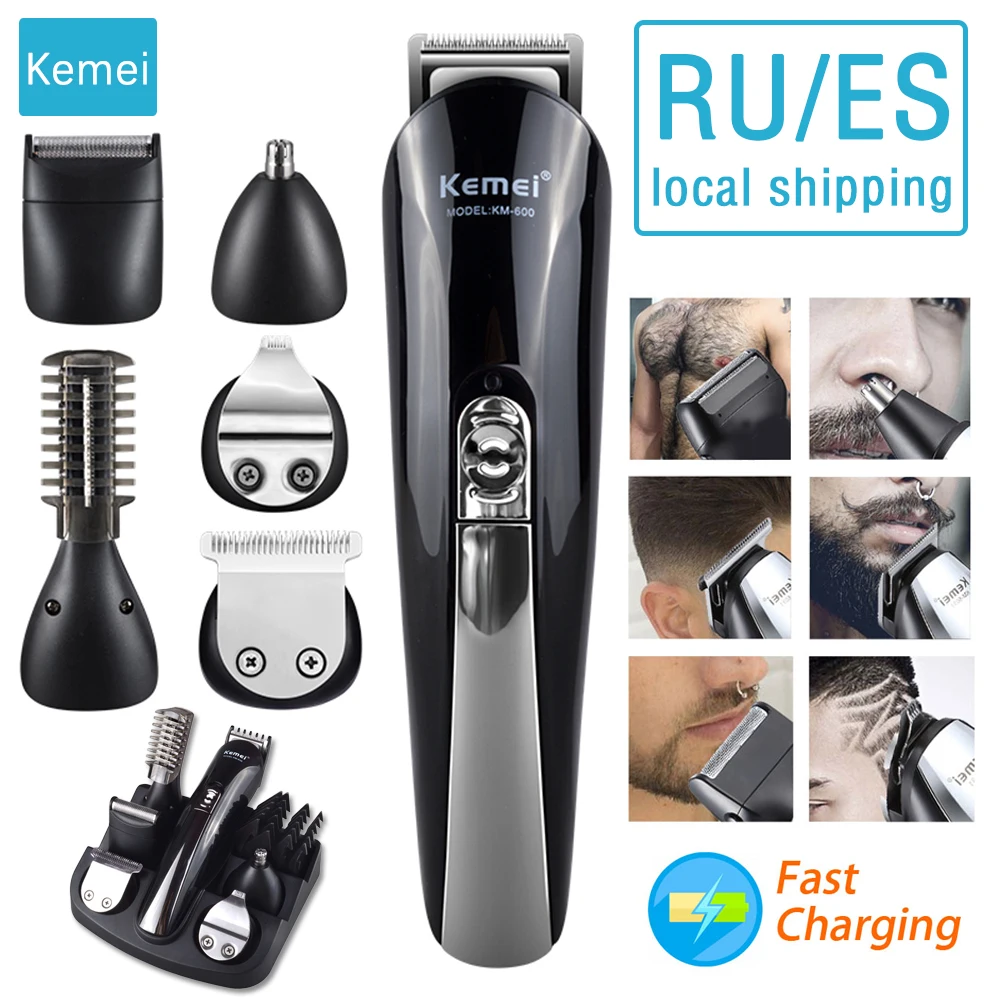 Preise Kemei haar trimmer elektrische haar clipper männer bart razor cordless haarschnitt multi funktion rasiermesser nase haar trimmer 5