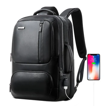 

Expandable Genuine Leather Laptop Backpack Bag 15.6 Inch Real Leather Backpack Men Anti Theft Back Pack Luxury bolso hombre