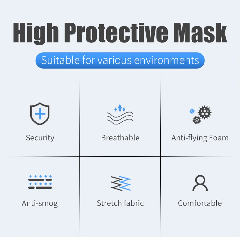 Мотоциклетная маска WOSAWE PM2.5 от загрязнения с фильтром пыли активированным углем