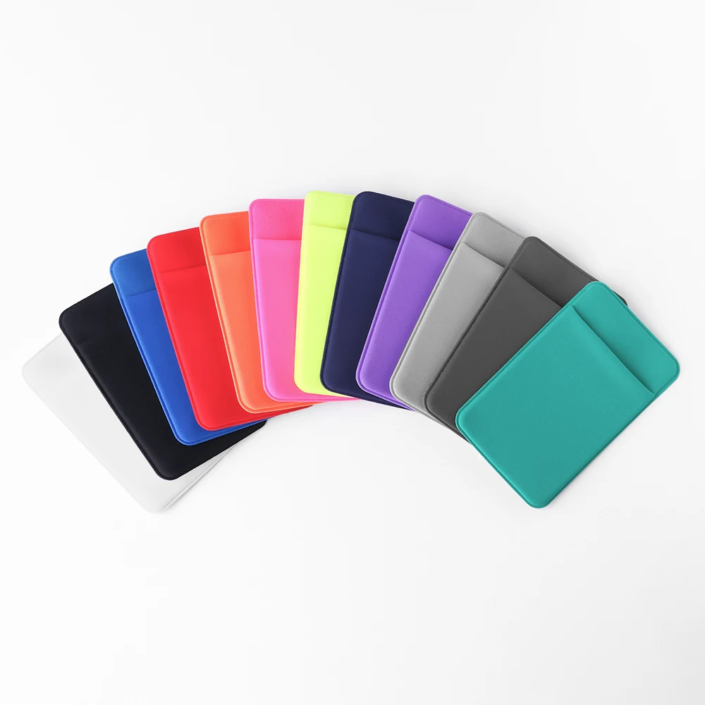 Elastic  Universal Cellphone Wallet Case Lycra Card Holder Credit ID Card Holder Pocket Fashion Self-Adhesive Sticker Card Bag