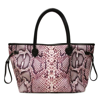 

Python Tote Bag Wholesale Blanks Serpentine Canvas String Handbag Endless Snakeskin Women Purse DOM1269