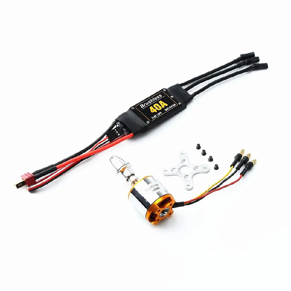 A2217 1100KV/1250KV/2300KV бесщеточный мотор 40A ESC с Т-образный разъем и 3 5 мм банан разъемы для