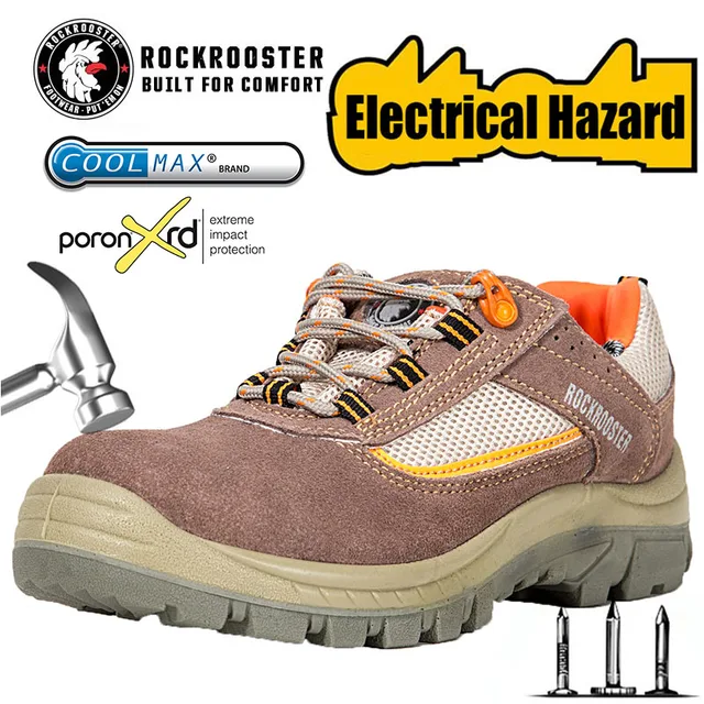 US $39.95 Indestructible Shoes Men's Work Safety Shoes Genuine Leather Casual Lace Up Ankle Shoe Breathable O