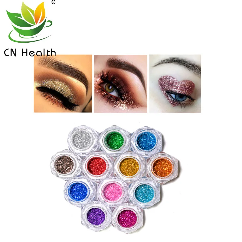 

CN Health Free shipping 12 color high gloss brightening glitter powder stage makeup pearl highgloss eyeshadow colorful gold