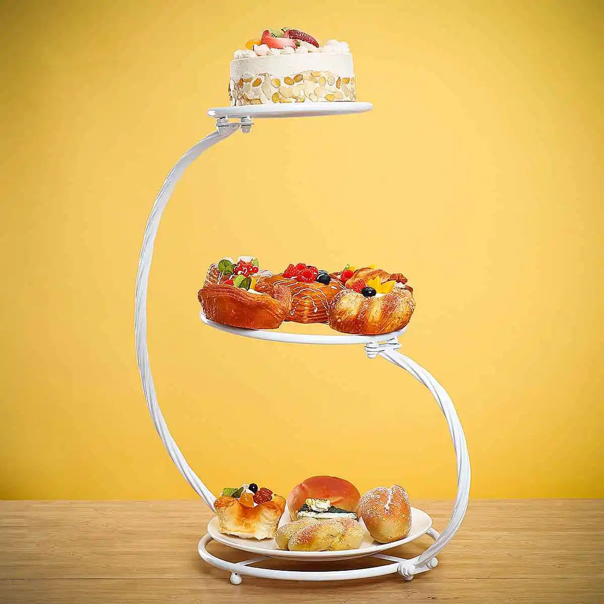 

Hot New Metal 3 Tiers Cake Stand Storage Rack Party Dessert Cupcake Display Holder Tower Kitchen Cake Tools Bakeware Wedding Dec