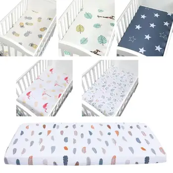 

Newborn Baby Bed Mattress Cover Soft Breathable Organic Cotton Crib Fitted Sheet Toddler Bedding Supply