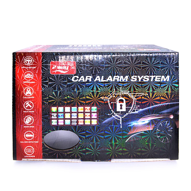 2 Way Car Alarm System Autostart Security Vibration Sound Light Prompt of Anti Theft Alert Burglar Remote Control Engine Start