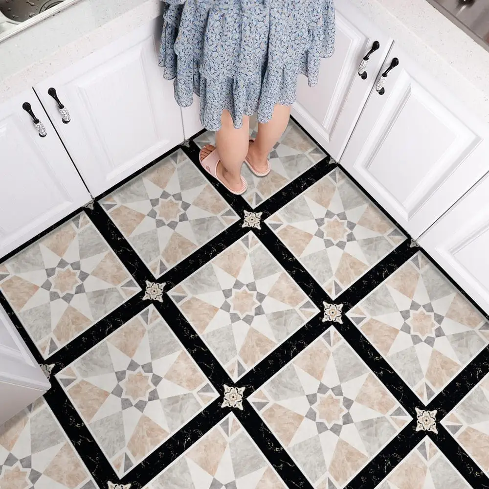 PVC Marble Tile Wall Sticker Waterproof Oil Proof Self Adhesive Kitchen Bathroom 