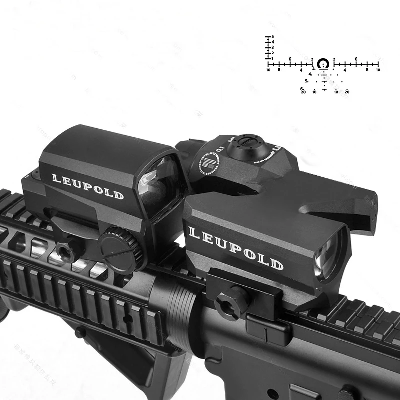 Tactical Dual-Enhanced Optical Sight D-EVO Reticle Rifle Scope with LCO Red Dot Reflex Sight Holographic Sight for Hunting