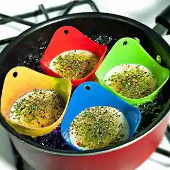 

High Temperature Silicone Egg Poacher Poaching Pods Egg Mold Bowl Rings Cooker Kitchen Cooking Tools