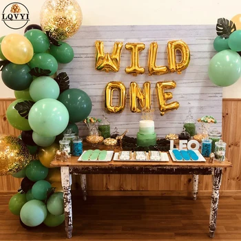 

Rose gold silver 16'' Wild One/One Foil Balloon Baby Shower 1st Birthday Party Decoration balloons children ONE Year Old Globos