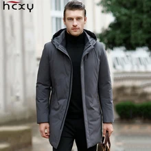 HCXY Новое поступление Высококачественная Зимняя парка мужская деловая куртка толстое теплое пальто длинная куртка с капюшоном модная мужская стеганая куртка