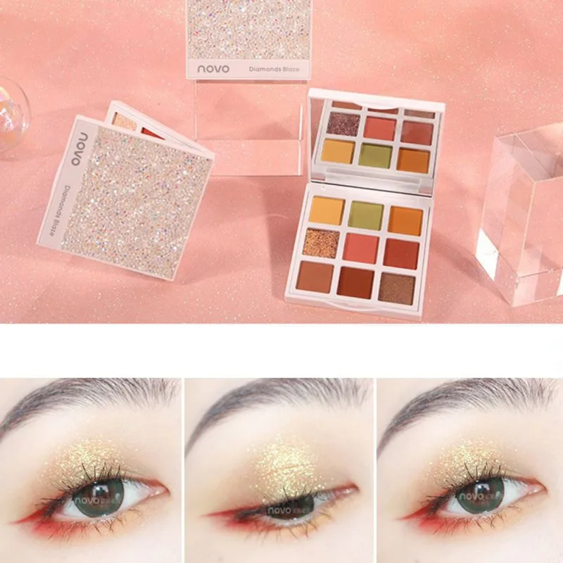 

9-color Eyeshadw Palette Long-lasting Waterproof Smudge-proof Colorfast Matte Shimmer Eye Shadow Pallete#