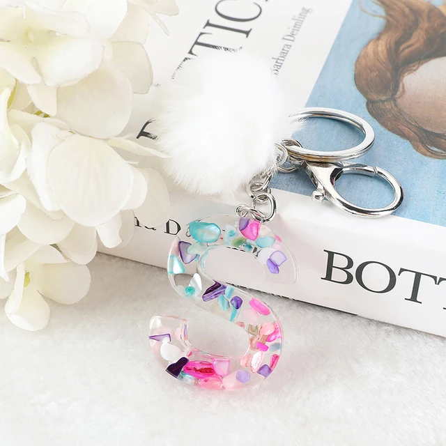 1Pc Pink Letter Keychain Resin Jewelryf For Women - AliExpress