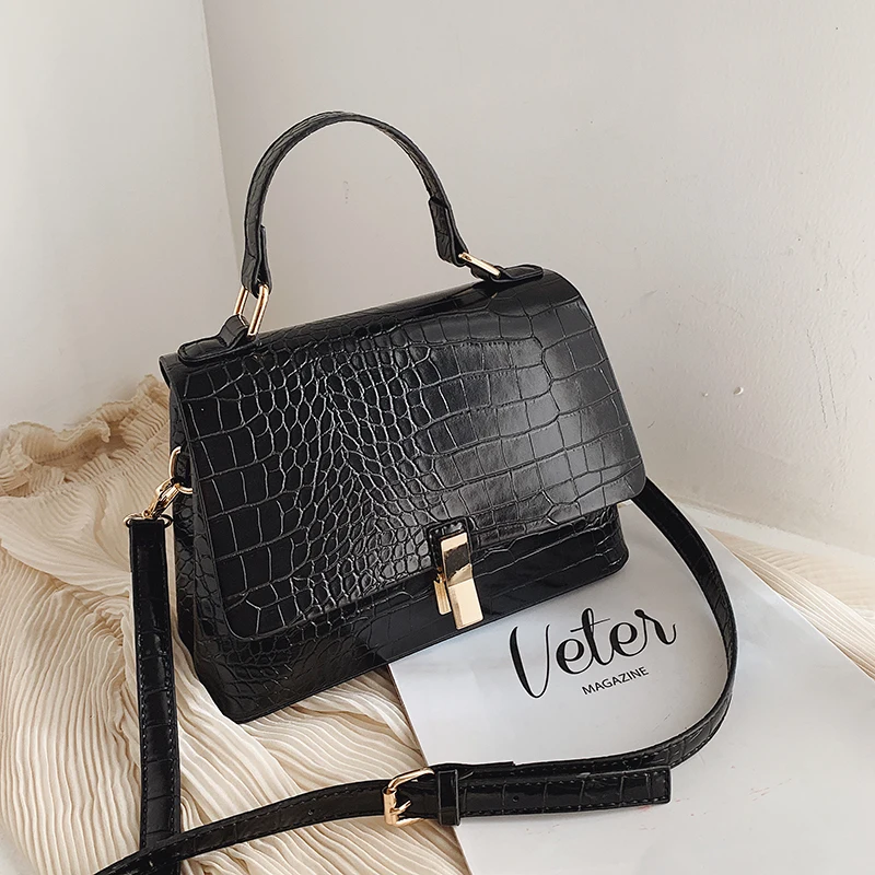 

Elegant Female Mini Tote bag 2020 New Quality Leather Women's Designer Handbag Crocodile pattern Shoulder Messenger Bag