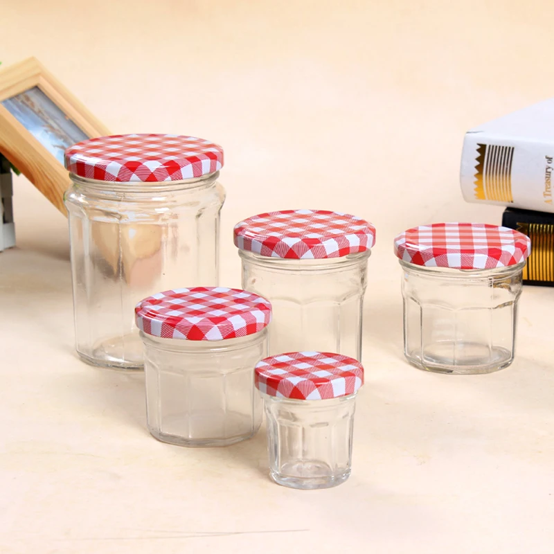 Glass Jars Canning Jars With Red Lids for Jam, Honey, Wedding Favors, Shower Favors, Baby Foods, DIY Magnetic Spice Jars 6