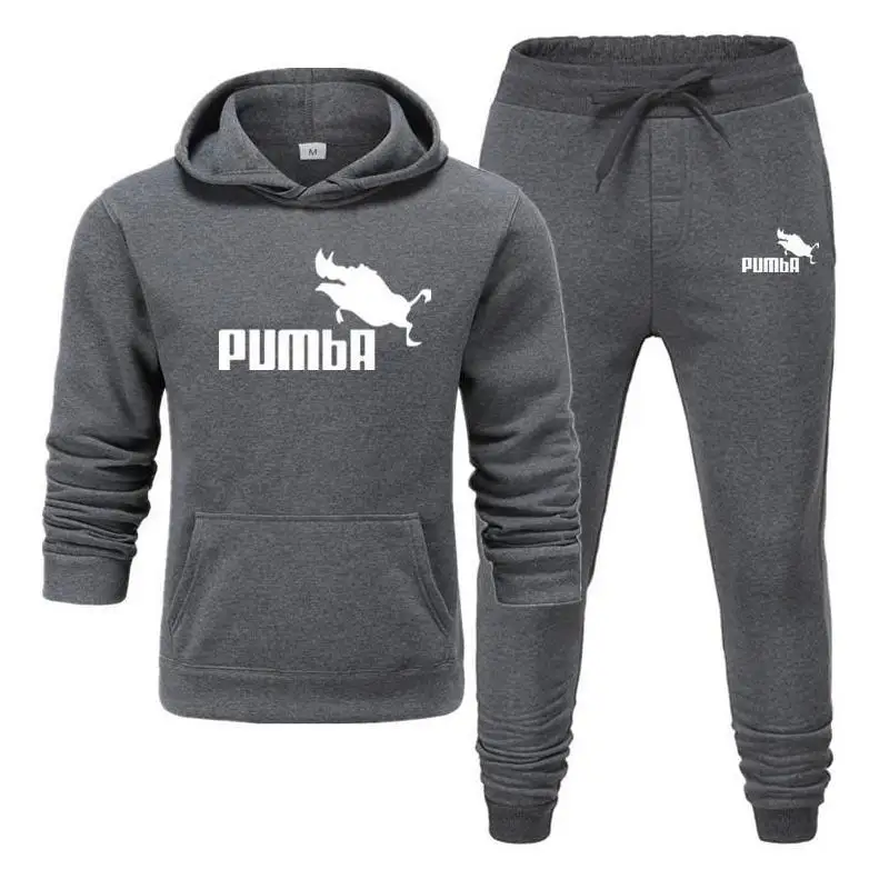 

Nueva sudadera Pumba de dos piezas con capucha de Batman para hombre, sudadera informal de algodón para Otoño/Invierno, sudadera