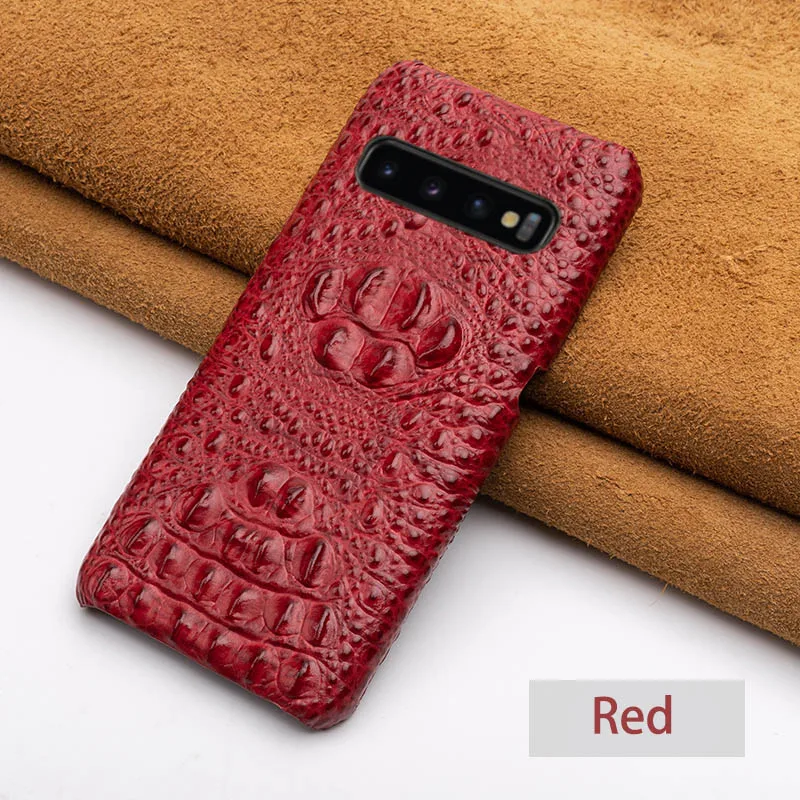 Чехол для телефона для samsung S6 S7 край S8 S9 S10 Plus Note 8, 9, 10 и узором «крокодиловая кожа» чехол для A20 A30 A50 A70 A5 A7 A8 чехол - Цвет: Red