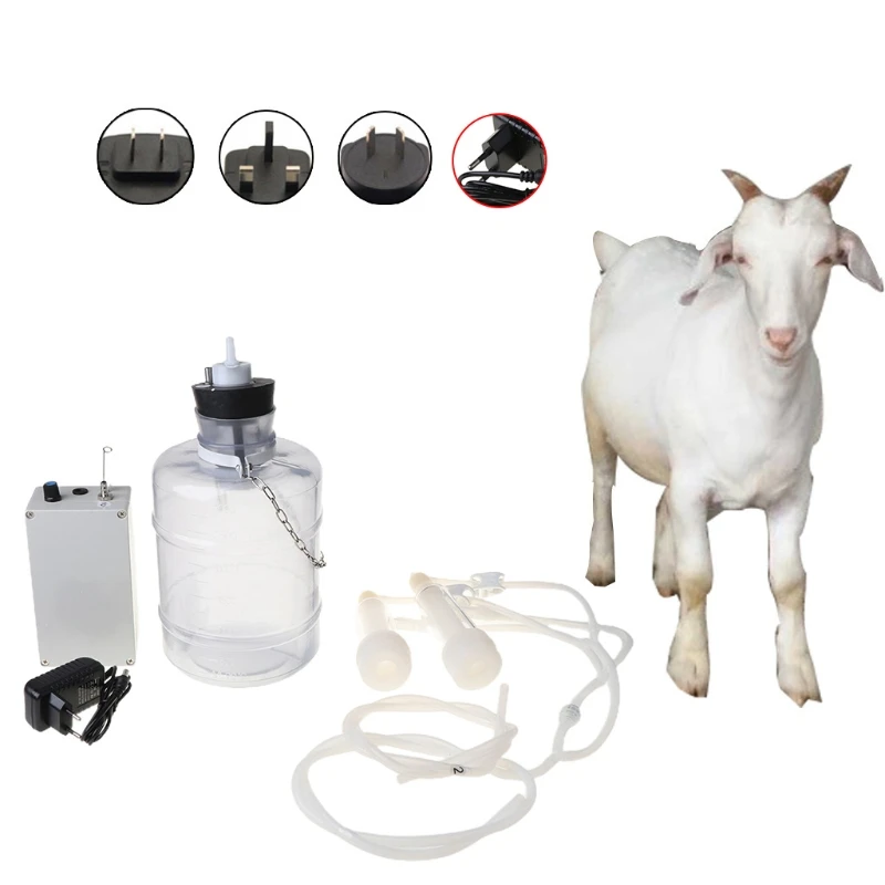 Portable 2L Electric Barrel Milking Machine Pump Bucket Goat Sheep Vacuum Set 