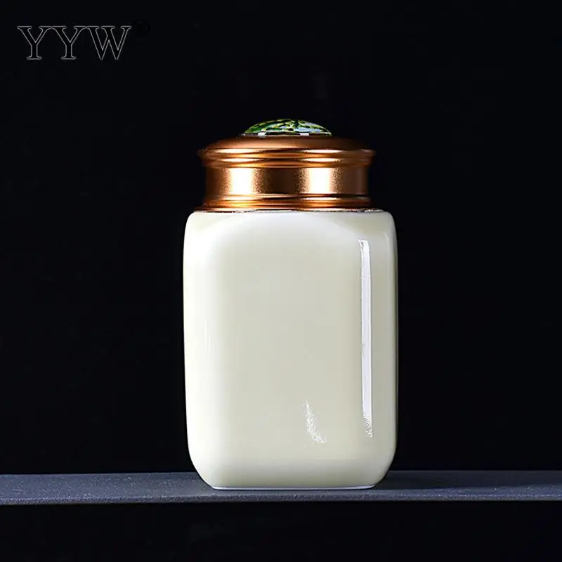 beige Коробка для чая с двойным уплотнением, банка для чая, жестяная банка для хранения чая, жестяные коробки для сладостей, контейнер для хранения конфет, керамическая банка - Цвет: beige