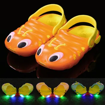 

Summer Toddler Baby Boys Girls Cartoon Sandals Slippers Led Shoes Light Luminous Shoes kapcie pantuflas тапочки детская обувь