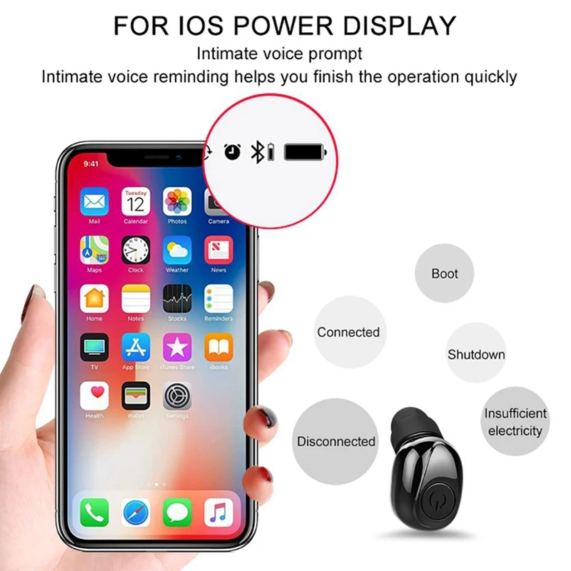 Bluetooth беспроводные наушники Tws Mini Bluetooth 5,0 наушники с зарядным устройством 2200 мАч Спортивная стереогарнитура для Ios Android