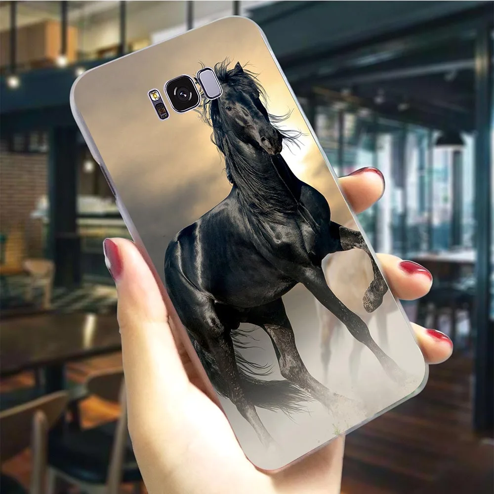 Жесткий чехол для Galaxy S8 лошадь Акварельная Крышка бега A10 A20 A30 A40 A50 A70 A5 A6 A7 A8 S7 S9 S10