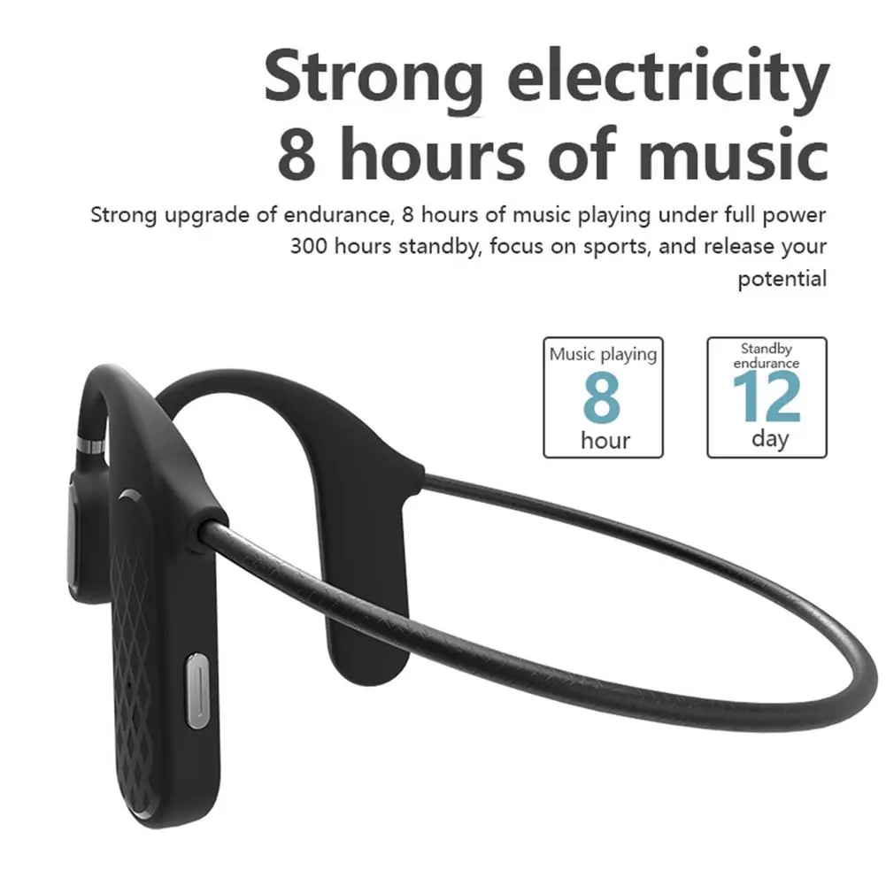 Wireless Bluetooth 5 0 Earphone Lightweight HiFi Bone Conduction HD Call IPX5 Waterproof Business Sports Earbuds with Microphone