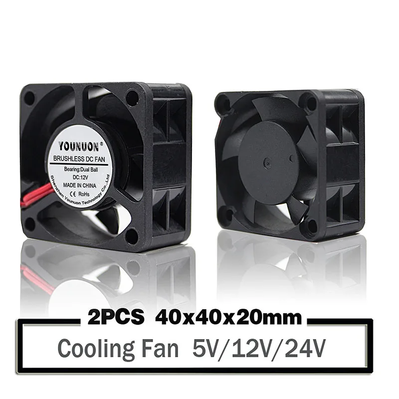Bola Ventilador de Refrigeração 40 mm 40x40x20 mm Cooler 24v 12v 5v 4020 Caixa de Computador Ventoinha da Impressora 3d Pinos