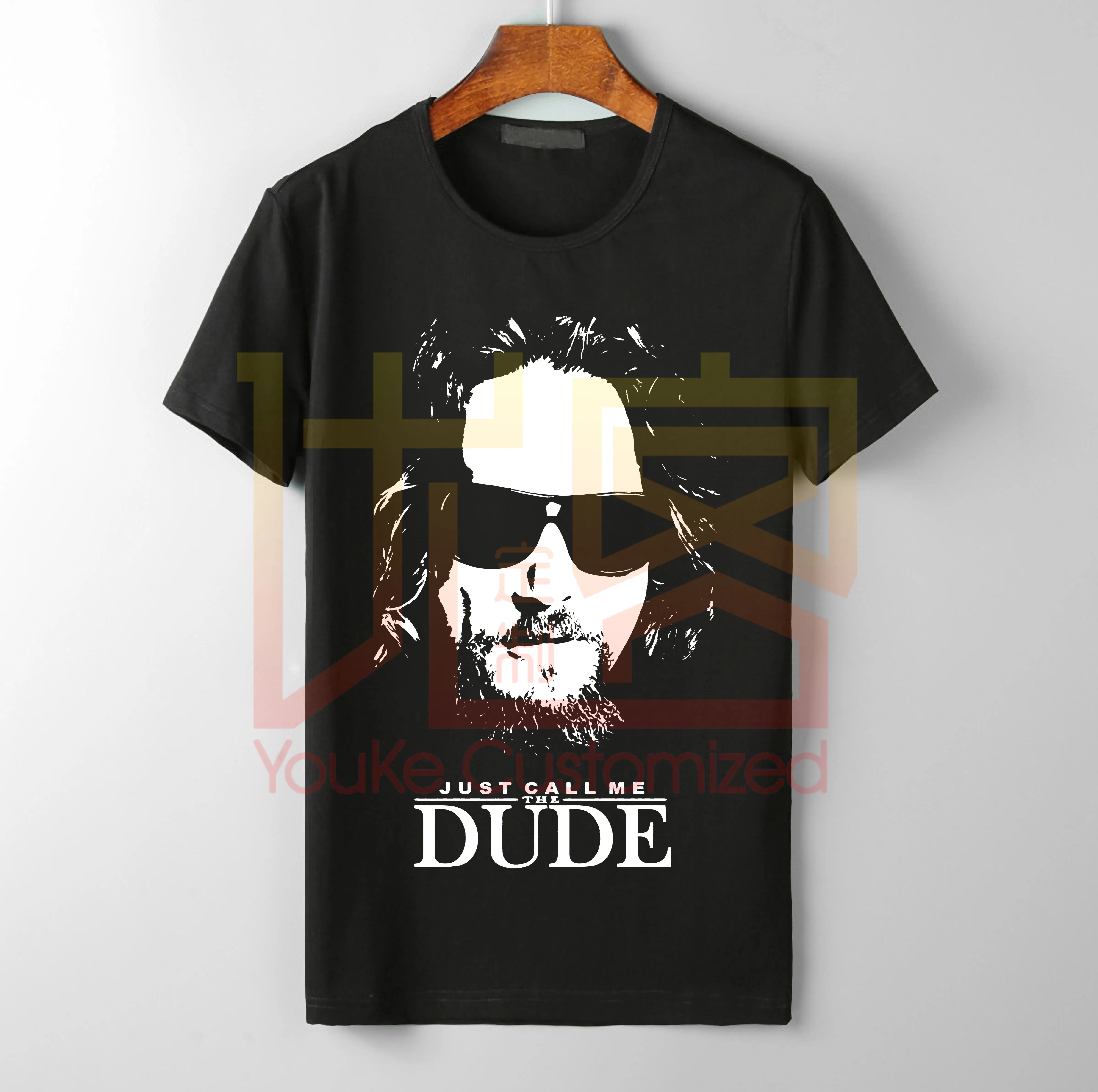 Футболка с надписью Big Lebowski The Dude Высококачественная хлопковая круглым вырезом