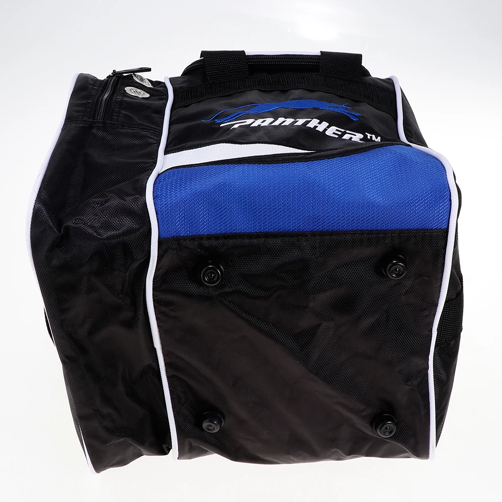 Portable Bowling Ball Storage Case Ball Carrier Bag Single Ball Tote Bag Pocket with Base with Two Side Pockets