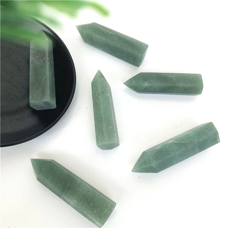 70-80 мм натуральный зеленый авантюрин кварцевый кристалл палочка точечное целебное украшение натуральные камни и минералы 1 шт